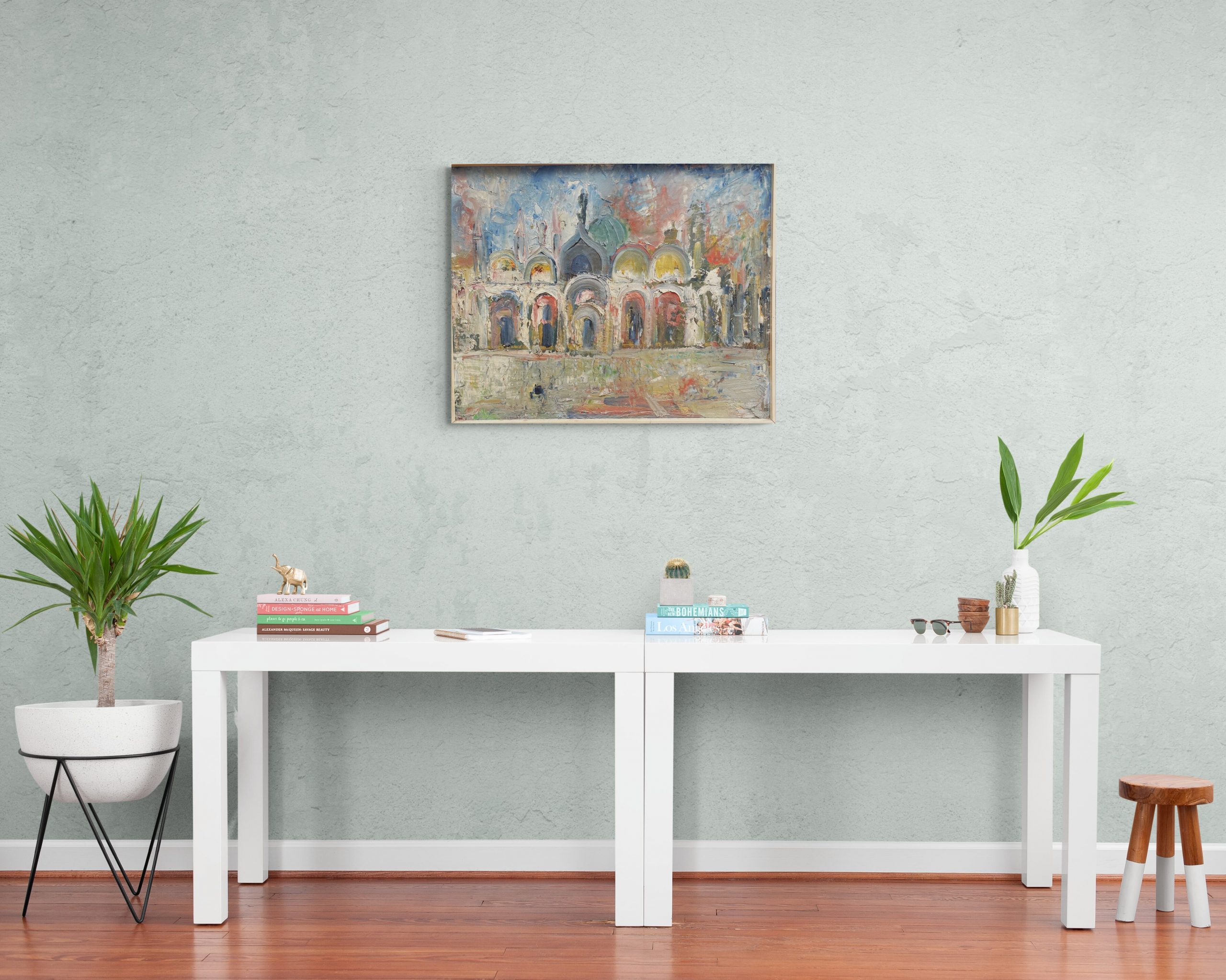 The Piazza San Marco In Venice Mid century Painting By Emanuele Cappello