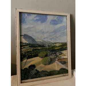 1950s watercolour haystacks at Giverny France