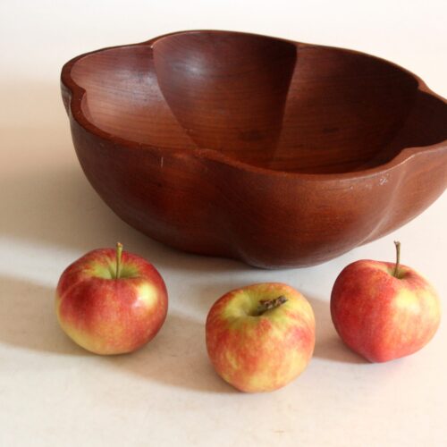 1970s large danish teak bowl, teak serving bowl, fruit bowl, vintage