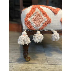 Antique Victorian Nursing chair in Geometric hand tufted upholstery
