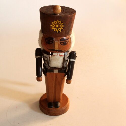 Handmade wooden nutcracker, made in Erzgebirge/East Germany, vintage from the 1960s