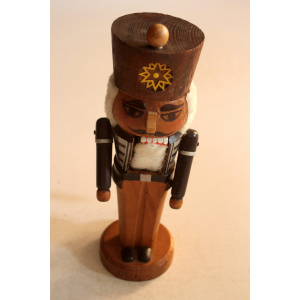Handmade wooden nutcracker, made in Erzgebirge/East Germany, vintage from the 1960s