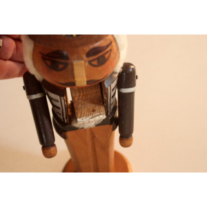 Handmade wooden nutcracker, made in Erzgebirge/East Germany, vintage from the 1960s