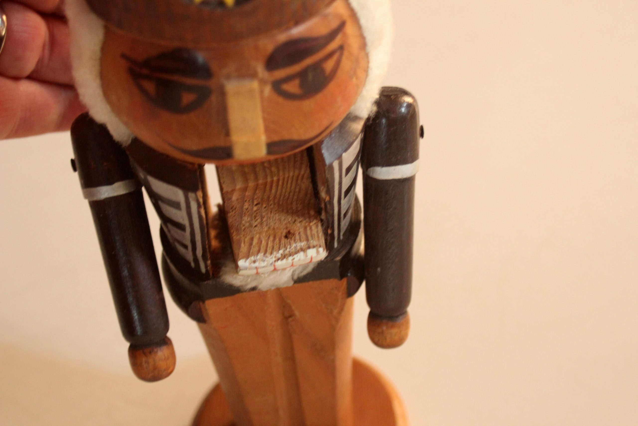 Handmade wooden nutcracker, made in Erzgebirge/East Germany, vintage from the 1960s