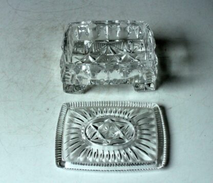 Art Deco cut crystal glass cigarette box with lid, jewelry box, comes direct from the 1930s - Image 2