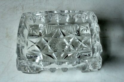 Art Deco cut crystal glass cigarette box with lid, jewelry box, comes direct from the 1930s - Image 3