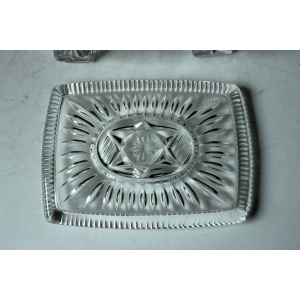 Art Deco cut crystal glass cigarette box with lid, jewelry box, comes direct from the 1930s