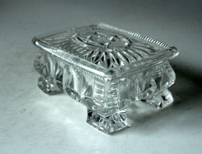 Art Deco cut crystal glass cigarette box with lid, jewelry box, comes direct from the 1930s - Image 5
