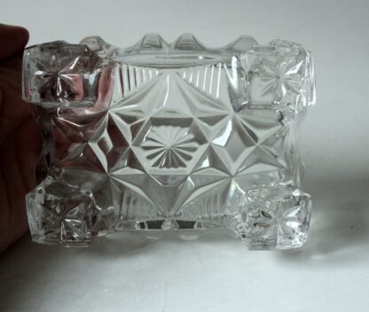 Art Deco cut crystal glass cigarette box with lid, jewelry box, comes direct from the 1930s - Image 7