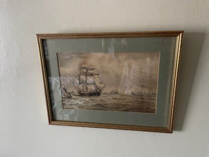 Pair of antique watercolours ships of the kent coast - Image 8