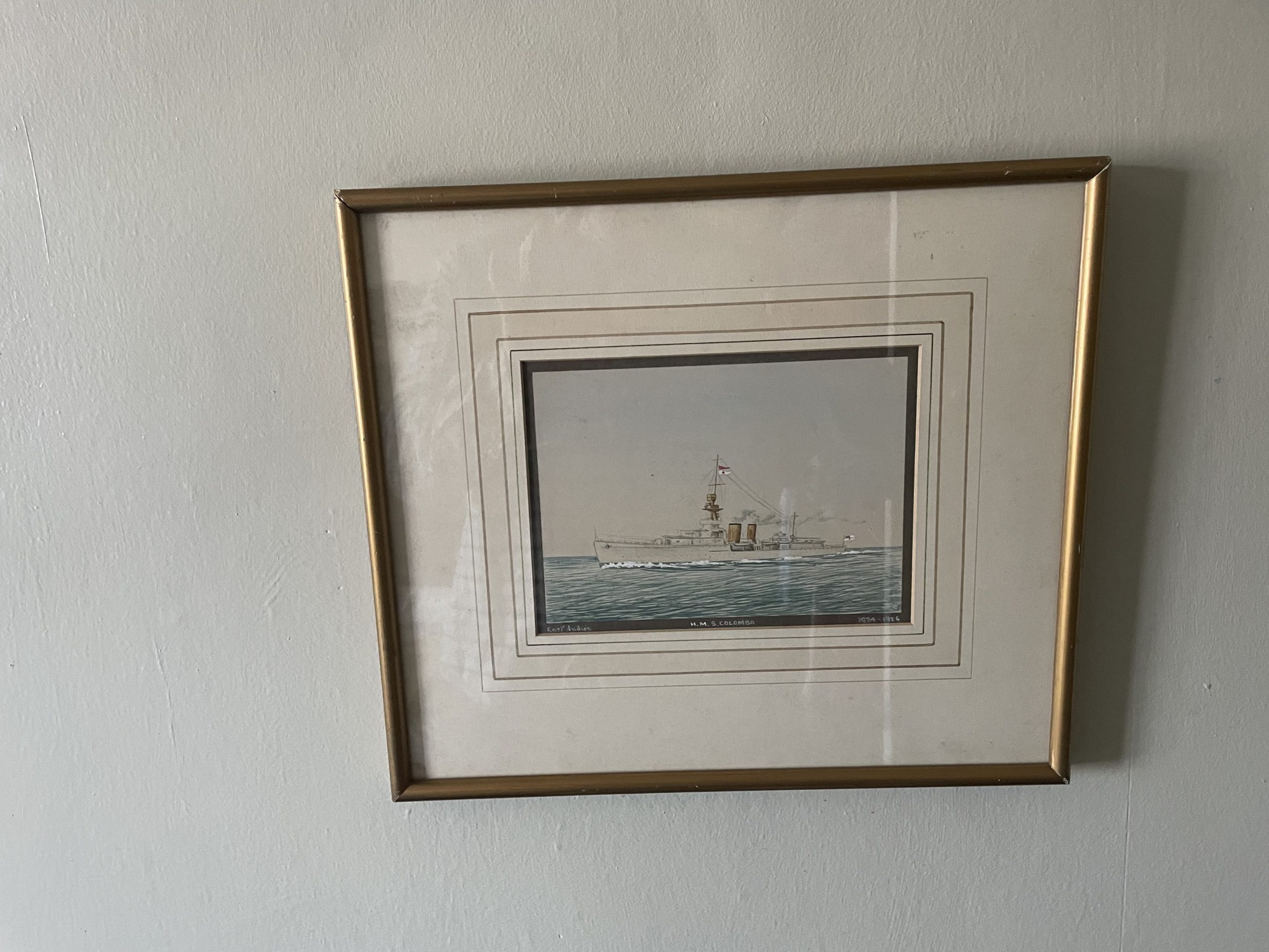 Watercolour of HMS Colombo