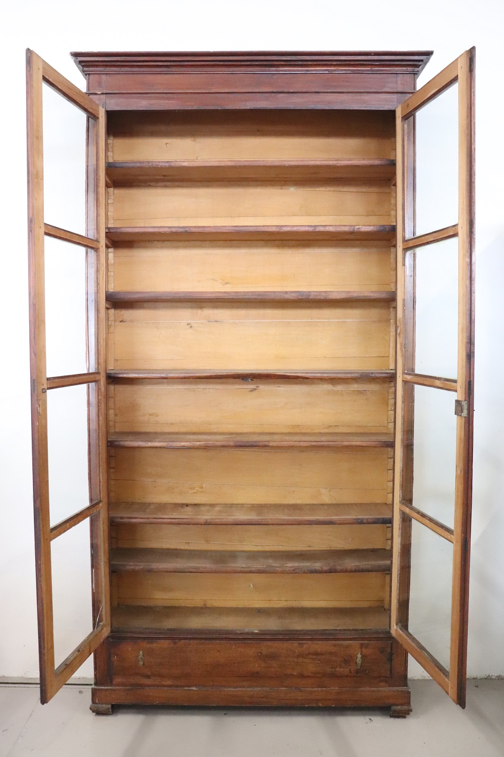 19th Century Poplar Wood Bookcase