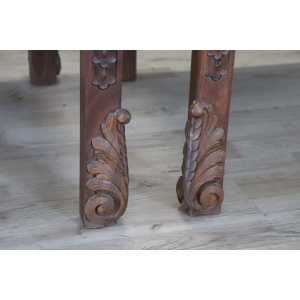 Late 19th Century Carved Walnut Throne Chairs, Set of 2