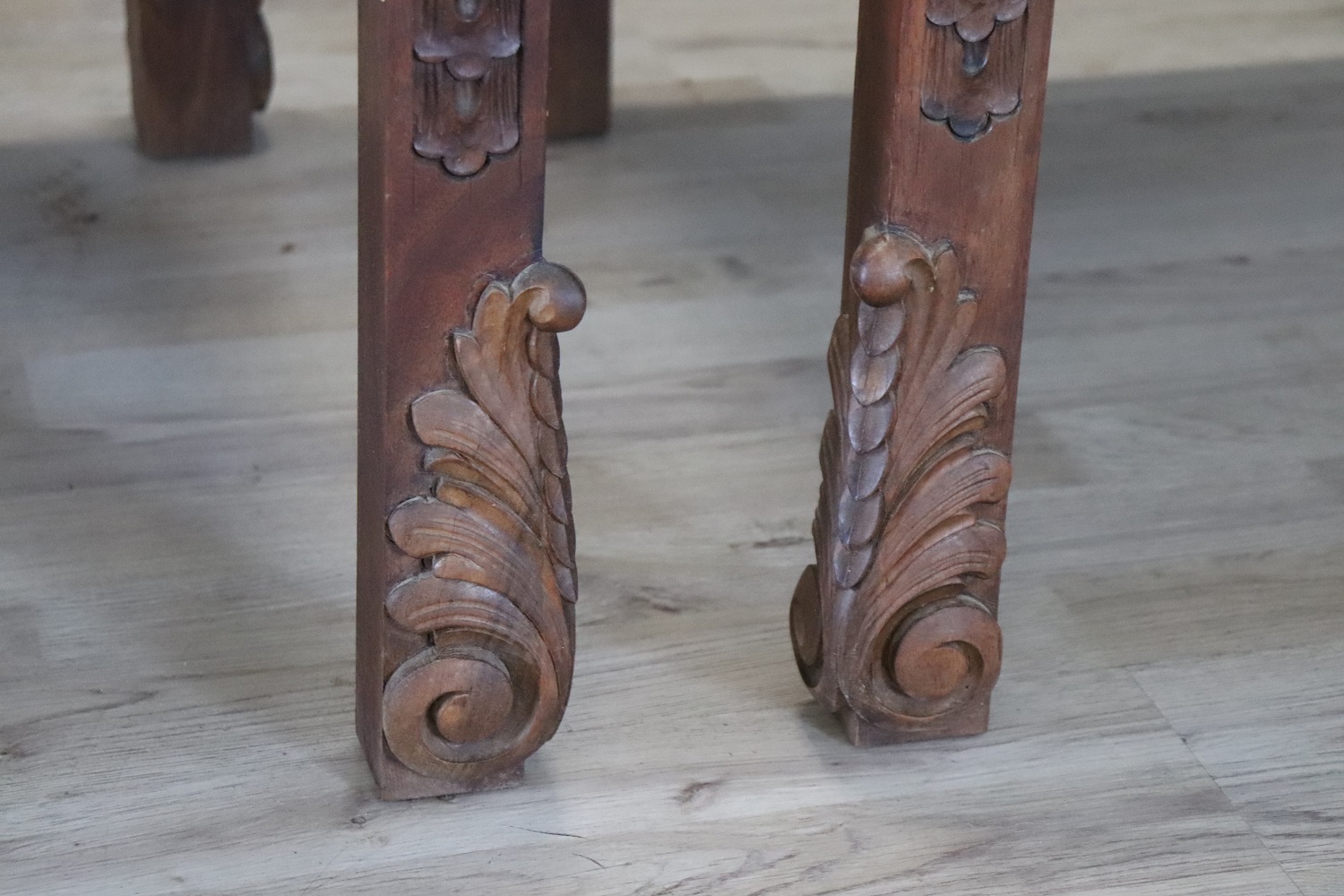 Late 19th Century Carved Walnut Throne Chairs, Set of 2