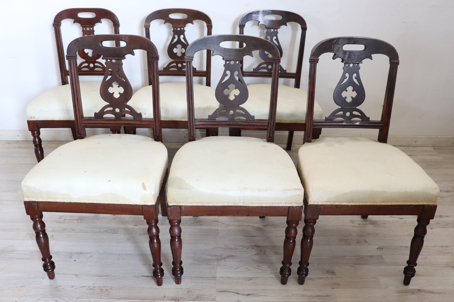 19th Century English Dining Chairs, Set of 6