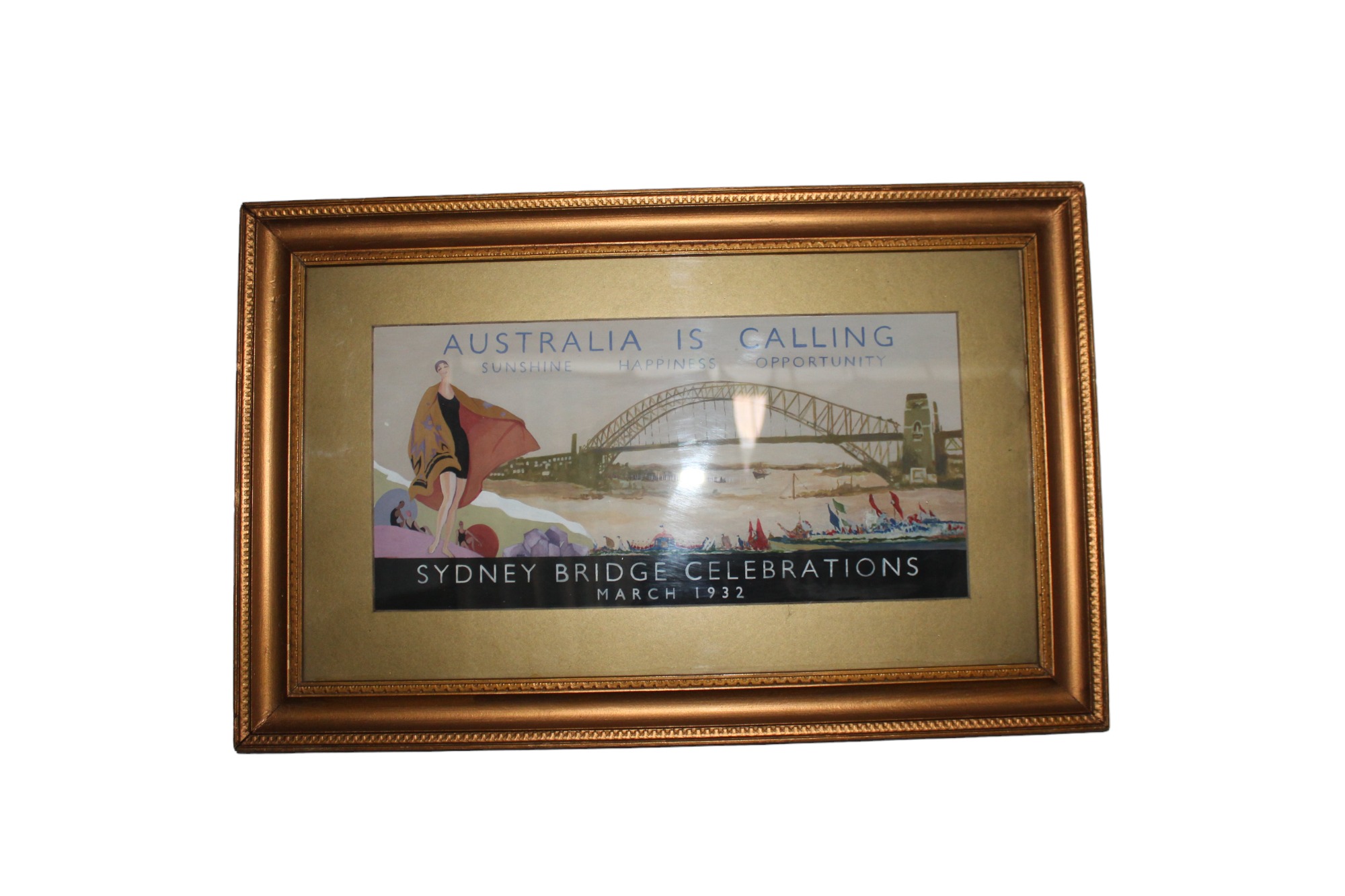 Sydney Harbour Bridge Australian Original Poster Design 1932 Attrib To Douglas Annand