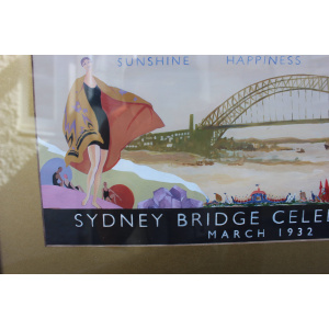 Sydney Harbour Bridge Australian Original Poster Design 1932 Attrib To Douglas Annand