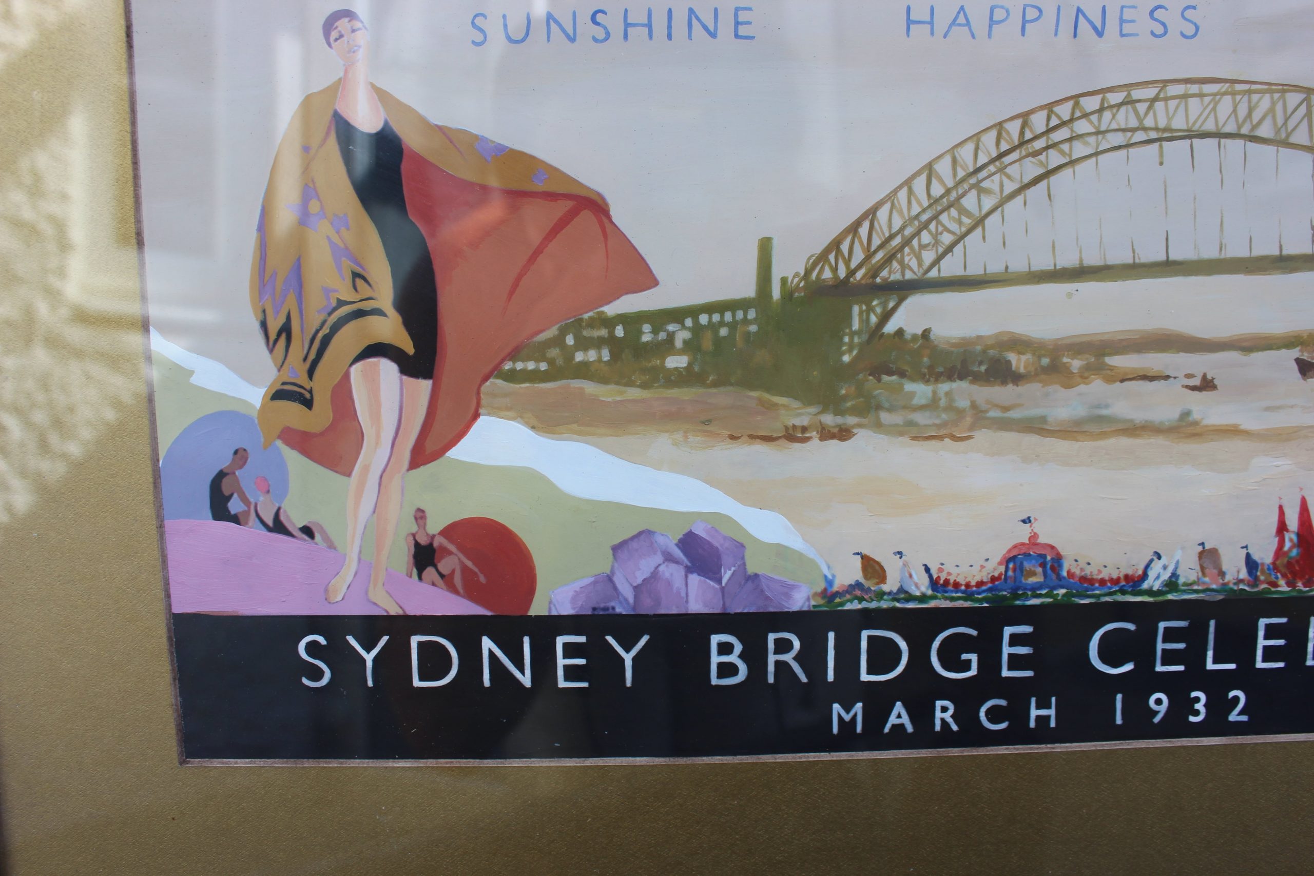 Sydney Harbour Bridge Australian Original Poster Design 1932 Attrib To Douglas Annand