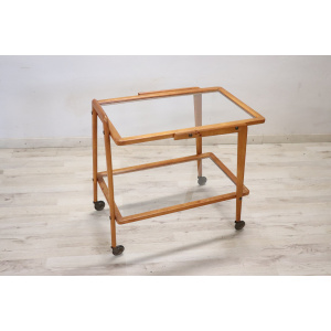 Wood and Glass Drinks Trolley or Bar Cart, 1950s