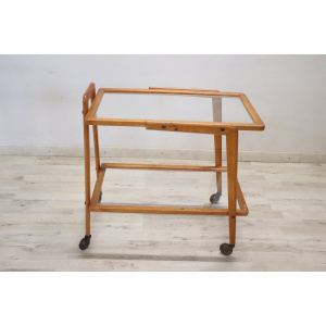 Wood and Glass Drinks Trolley or Bar Cart, 1950s