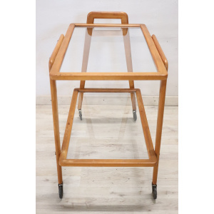 Wood and Glass Drinks Trolley or Bar Cart, 1950s