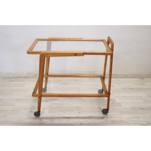 Wood and Glass Drinks Trolley or Bar Cart, 1950s