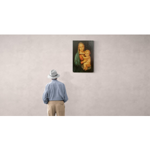 Oval raphael madonna and child oil painting
