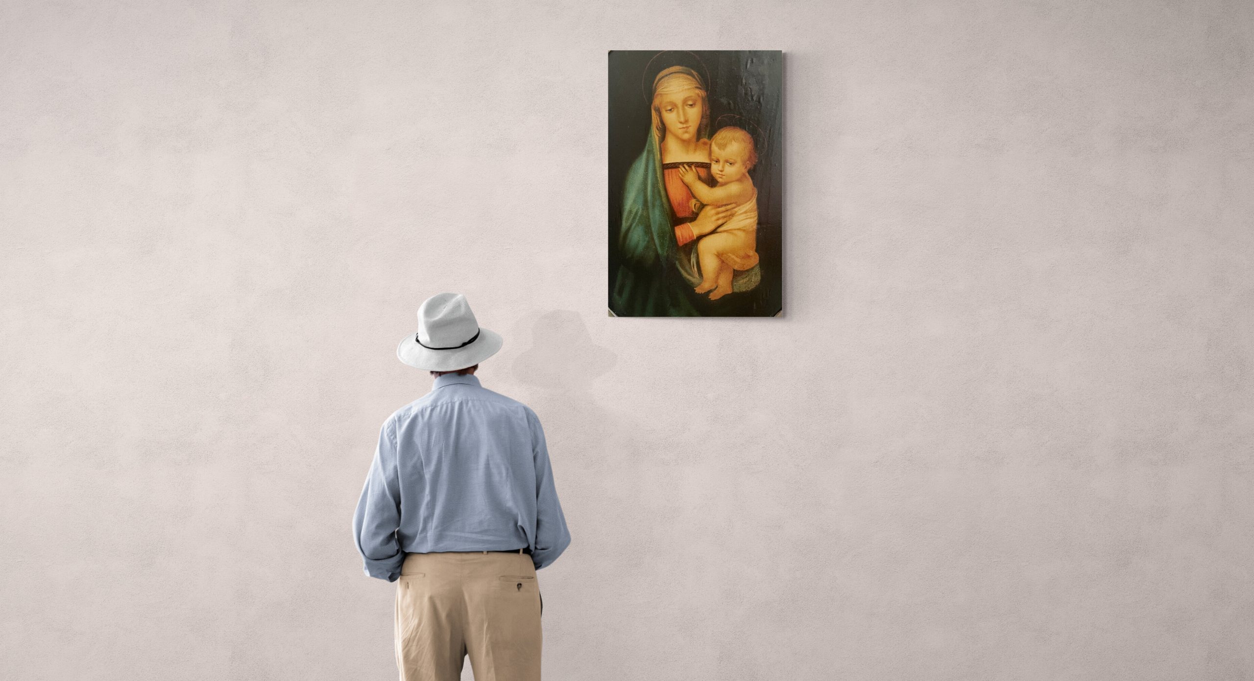 Oval raphael madonna and child oil painting