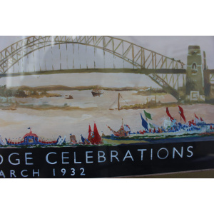 Sydney Harbour Bridge Australian Original Poster Design 1932 Attrib To Douglas Annand