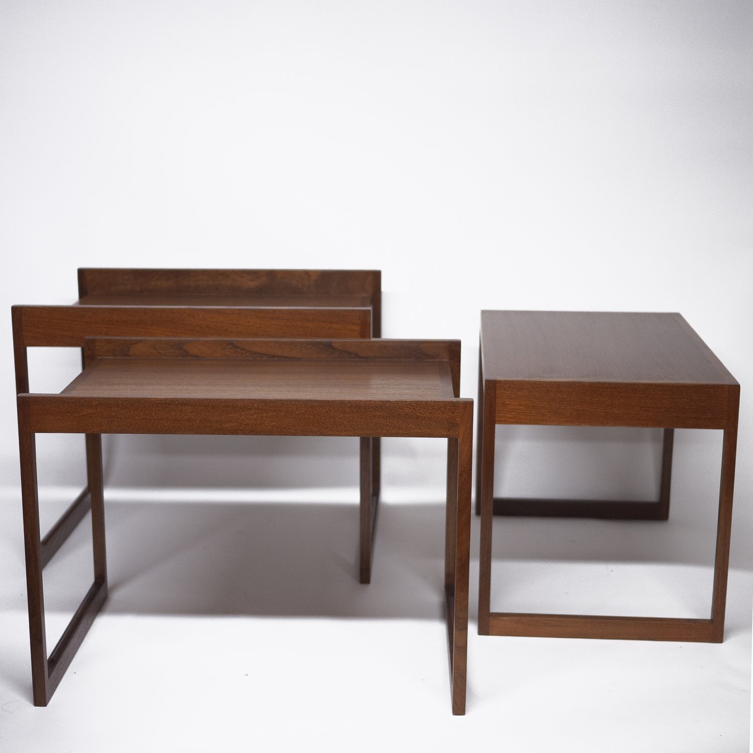 Danish Teak Stacking Nest Of Tables By Illum Wikkelso For CFC Silkeborg, 1960s