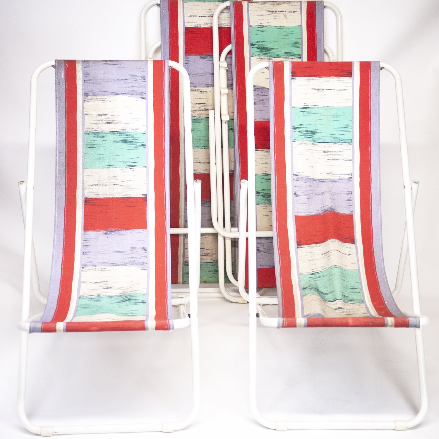 Vintage Italian Deck Chairs By Grand Soleil, 1980s, Set Of 4