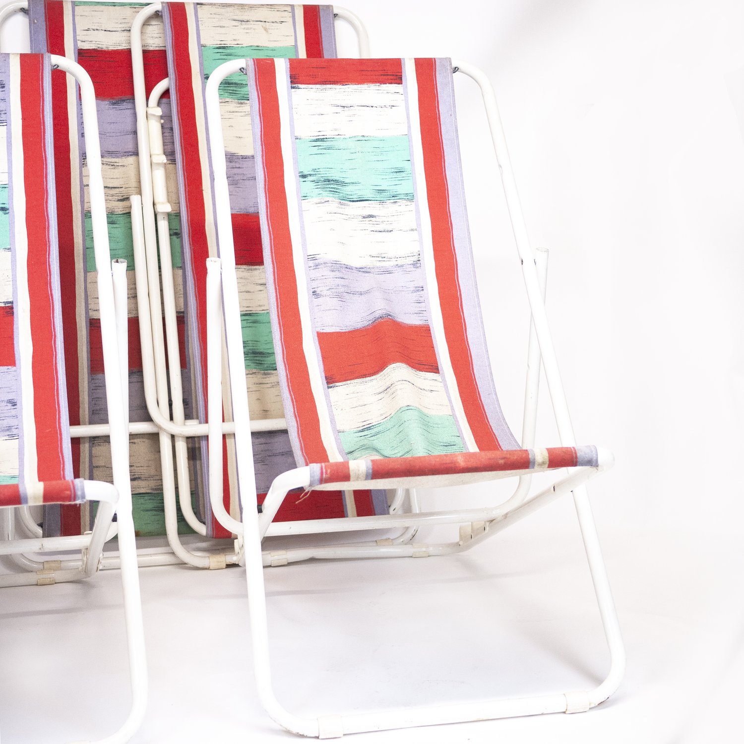 Vintage Italian Deck Chairs By Grand Soleil, 1980s, Set Of 4