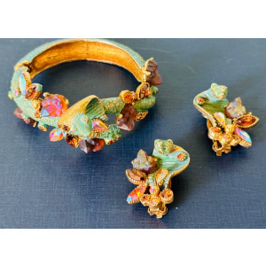 Stunning American Har Cobra Necklace Bracelet Earrings Jewellery Set, Circa 1959