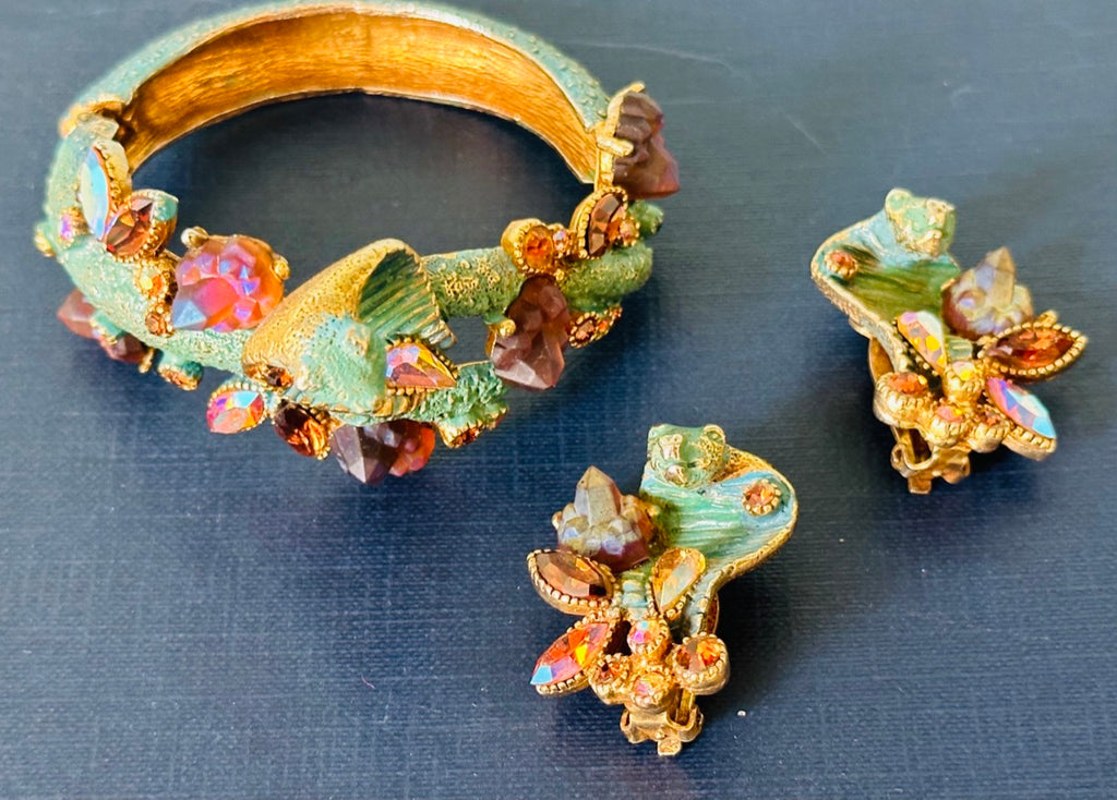 Stunning American Har Cobra Necklace Bracelet Earrings Jewellery Set, Circa 1959