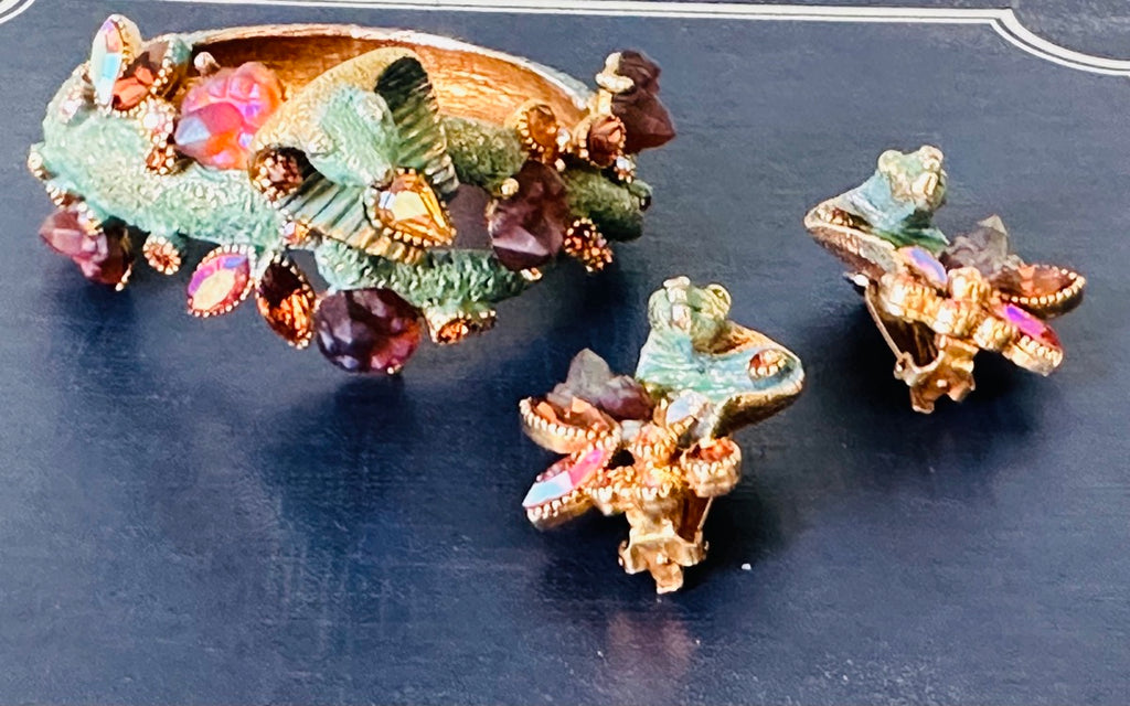 Stunning American Har Cobra Necklace Bracelet Earrings Jewellery Set, Circa 1959