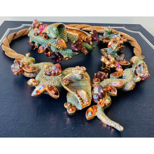 Stunning American Har Cobra Necklace Bracelet Earrings Jewellery Set, Circa 1959