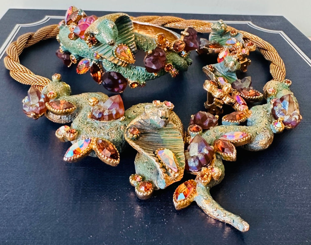 Stunning American Har Cobra Necklace Bracelet Earrings Jewellery Set, Circa 1959
