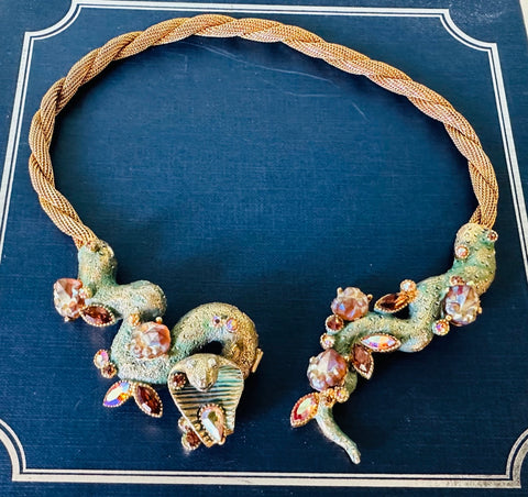 Stunning American Har Cobra Necklace Bracelet Earrings Jewellery Set, Circa 1959