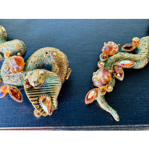 Stunning American Har Cobra Necklace Bracelet Earrings Jewellery Set, Circa 1959