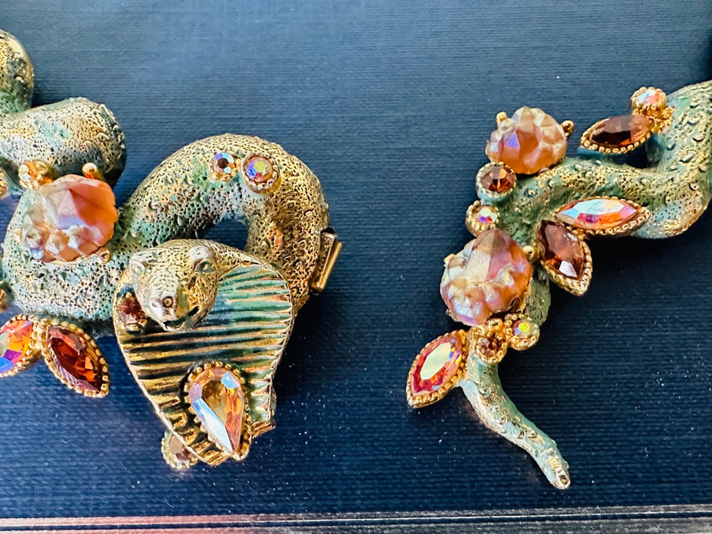 Stunning American Har Cobra Necklace Bracelet Earrings Jewellery Set, Circa 1959