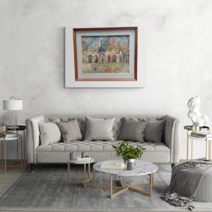 The Piazza San Marco In Venice Mid century Painting By Emanuele Cappello - Image 3