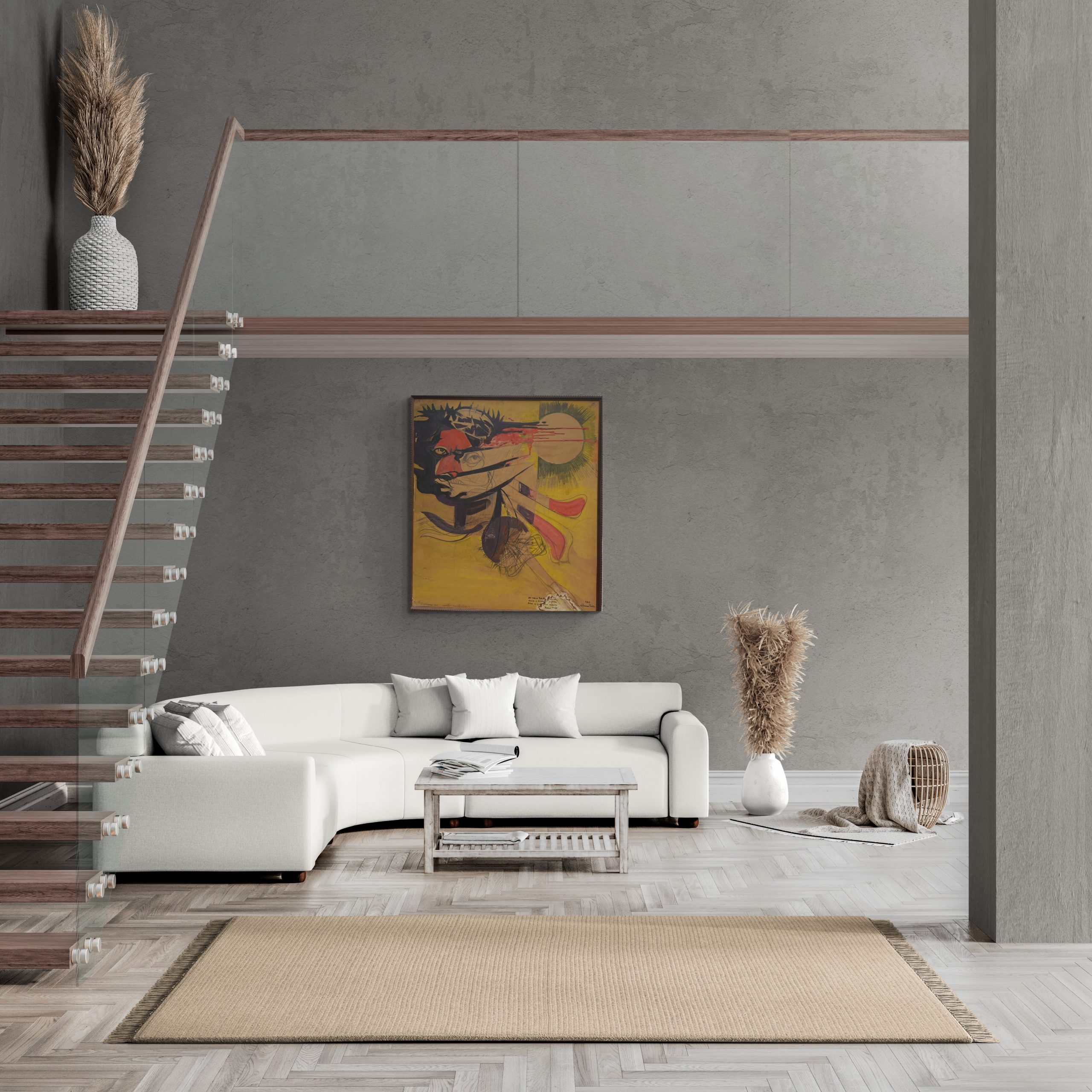 Vintage 1960s abstract painting