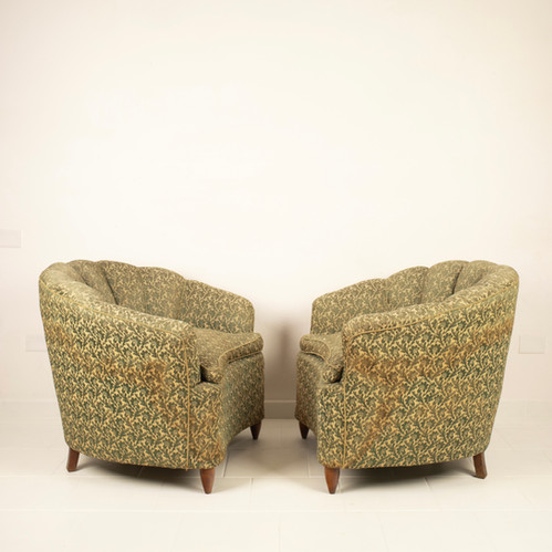 Pair of Giò Ponti Style Shell Armchairs for Home & Garden