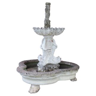 Large Neoclassical Garden Fountain with Statue, 1930s