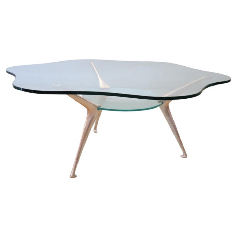 Steel and Glass Flower Coffee Table by Bontempi, 1970s
