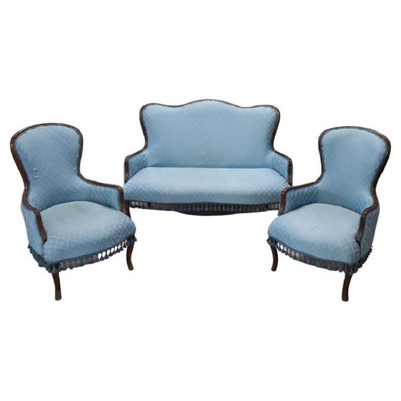 Early 20th Century Living Room Set, Set of 3