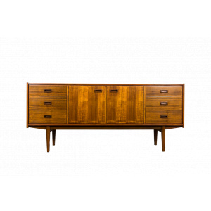 Restored Walnut Sideboard From Bydgoskie Furniture Factory, 1960s
