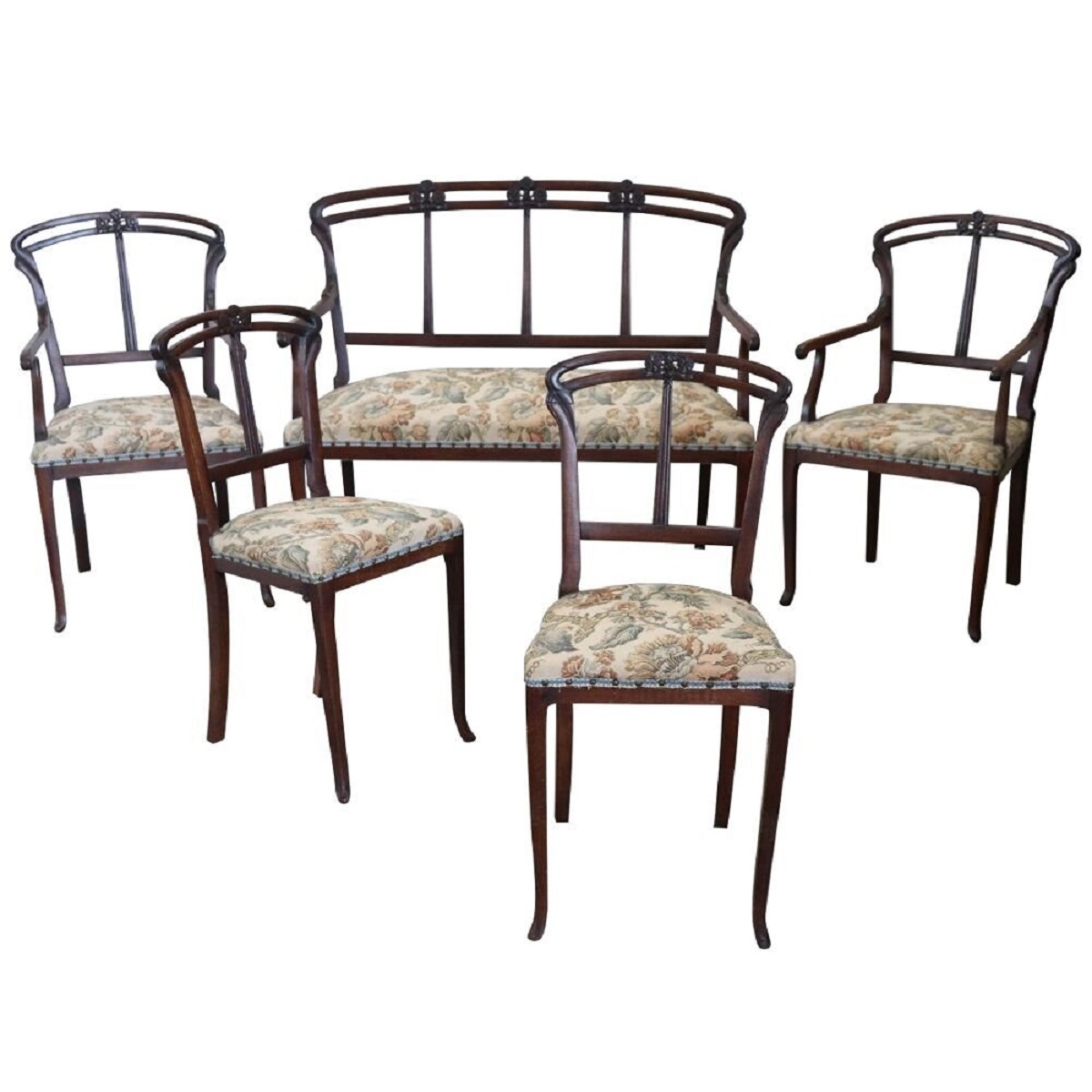 Art Nouveau Living Room Set, Set of 5