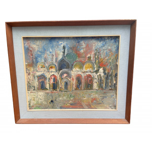 The Piazza San Marco In Venice Mid century Painting By Emanuele Cappello