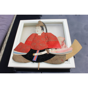 Antique Japanese Silk Brocade Oshie Art Geisha Puppet Dolls